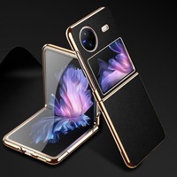 Genuine Leather Case For Vivo X Flip Case Luxury Plating Coque For Vivo XFlip Cover Real Leather Fundas