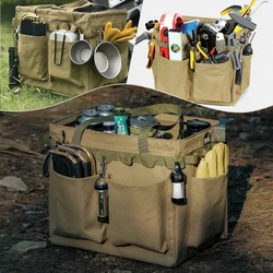 Travel Outdoor Camping Storage Tool Box Multifunction Wide Mouth Tool Bags Collapsible Outdoor Hiking Fishing Organizer Bags