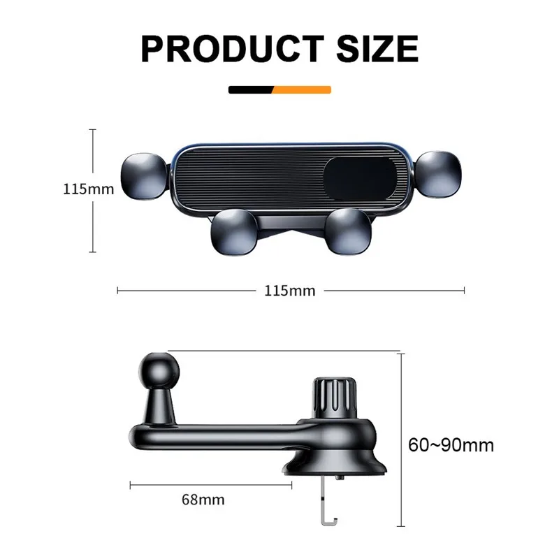 Car Phone Holder 360 ° Full Rotation Air Outlet Hook Sensor Navigation Universal Suitable For iPhone Samsung Google Huawei 2025