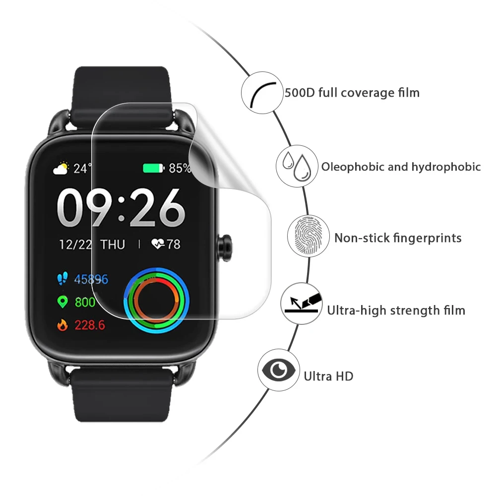 9D Curved Soft Hydrogel Film For HAYLOU RS4 Plus/RS4 Screen Protector Films Not Glass On RS4Plus RS4+ Smartwatch Accessories