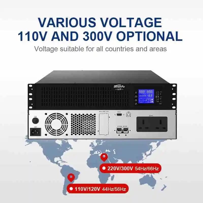 UPS en línea monofásico de montaje en rack 1KVA 2KVA 3KVA Fuente de alimentación ininterrumpida Doble conversión en línea Ups