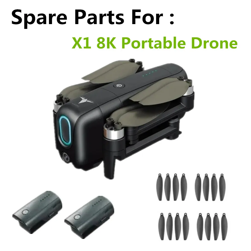 

X1 8K Portable Drone Battery Accessories 7.4V 2400mAh Battery / Propeller Maple Leaf Use For X1 Drone