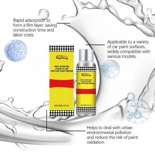 Imagen 2 del producto RAYHONG-recubrimiento de vidrio hidrofóbico líquido autonivelante para reparación de pintura de coche, agente de recubrimiento de nanocerámica para pintura corporal de coche, 30ml