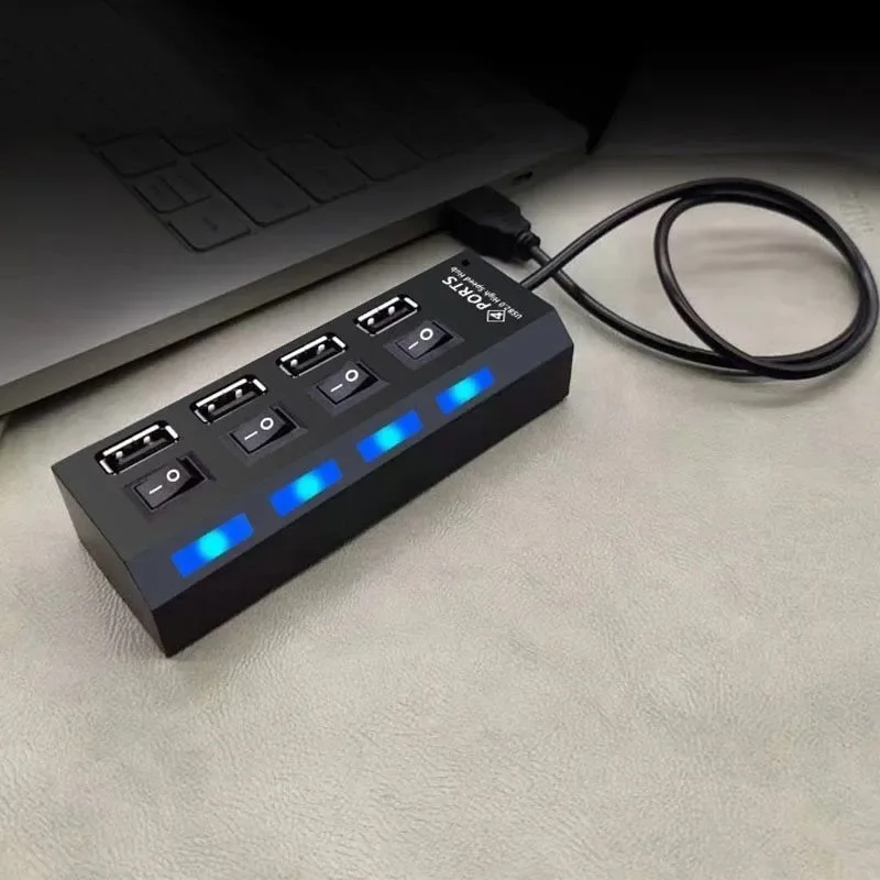 7-IN-1 USB Splitter Multi-Hub Independent Switch Dock 30cm Cable USB HUB 3.0/2.0 USB Adapter Desktop Laptop Accessories