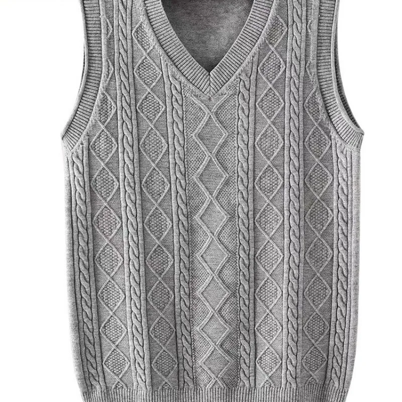 

Мужской осенне-зимний новый стиль, молодой мужской свитер, жилет, свободный вязаный жилет без рукавов, жилет