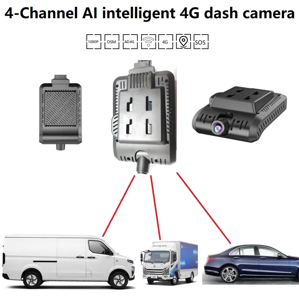 Subaner 4-Channel AI intelligent 4G dashcam For Vehicle Truck Van Security System