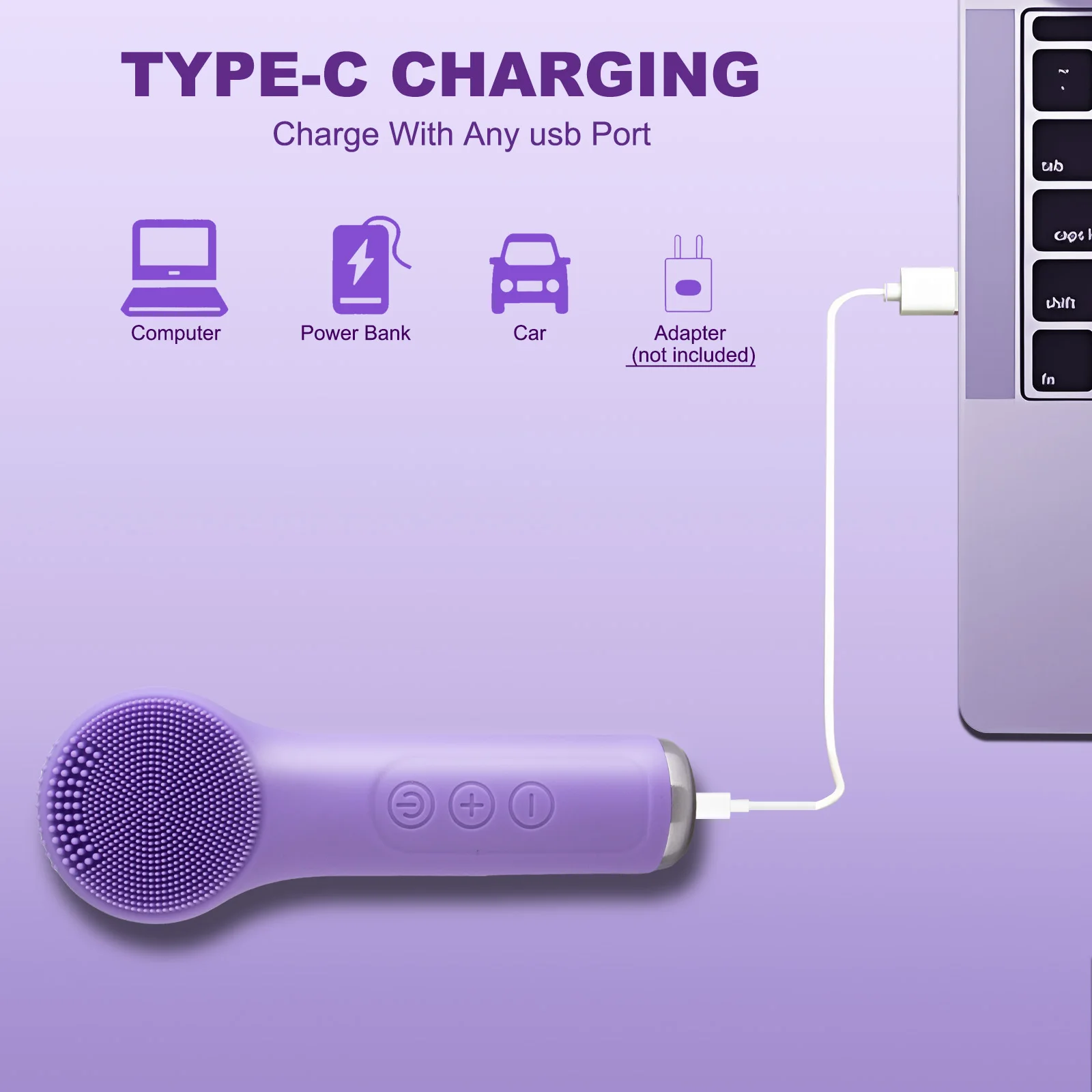 Facial Cleansing Brush for Women Sonic Waterproof Heating Massage Rechargeable Exfoliating Electric Face Scrubber Cleanser Brush