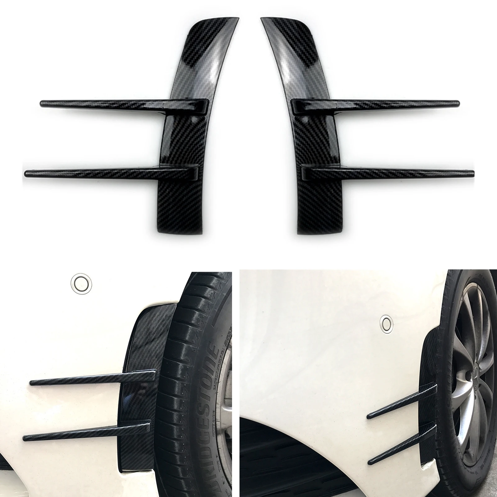 Front Bumper Side Air Vent Trim Hood Cover Intake Spoiler For Mercedes Benz A Class W177 A180 A200 A220 A250 A35 AMG 2019-2022