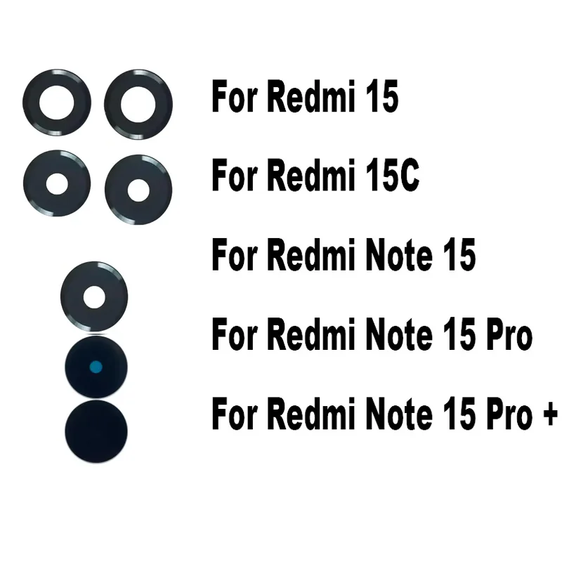 For Xiaomi Redmi Note 15 Pro + Plus 15C 4G 5G Rear Back Camera Lens Glass With Glue Adhesive Replacement