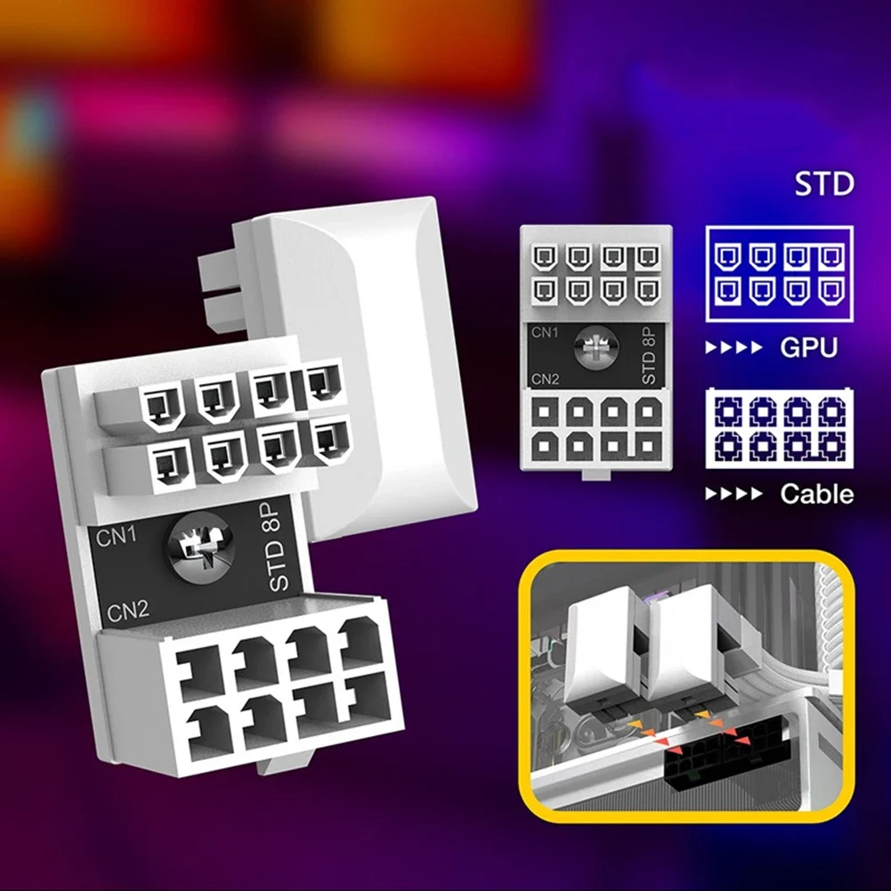 180 Graden 8 Pin Vrouwelijk Naar 8 Pin Mannelijke Adapter Desktop Computer U Gevormde Hoek Power Adapter Diy Accessoires Voor Grafische Kaart