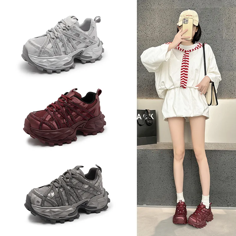 

Spring 2026 Anti-Slip Thick Bottom Lightweight Dad Shoes Women's Fashion Casual Comfortable All-Match Soft Sole Not Tired