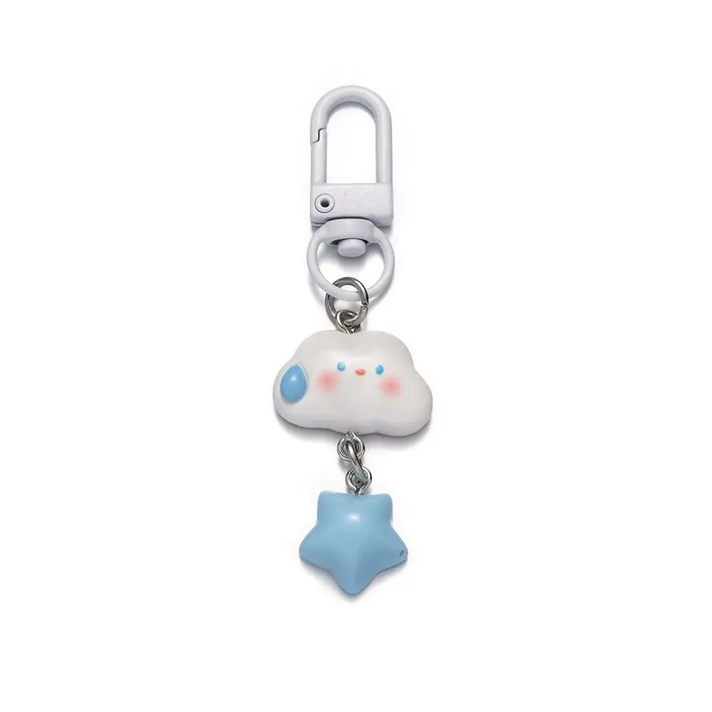 Keyring Cloud Cloud Blue Star Keychain Blue Star Plastic Cement Cartoon Kawaii Keyring Cute Cartoon Fun Decorative