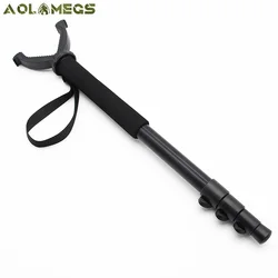 Aluminum Hunting Shooting Accessory V Shaped Rotating Yoke Monopod Telescopic Shooting Stick Hunting Stick with Shoulder Strap