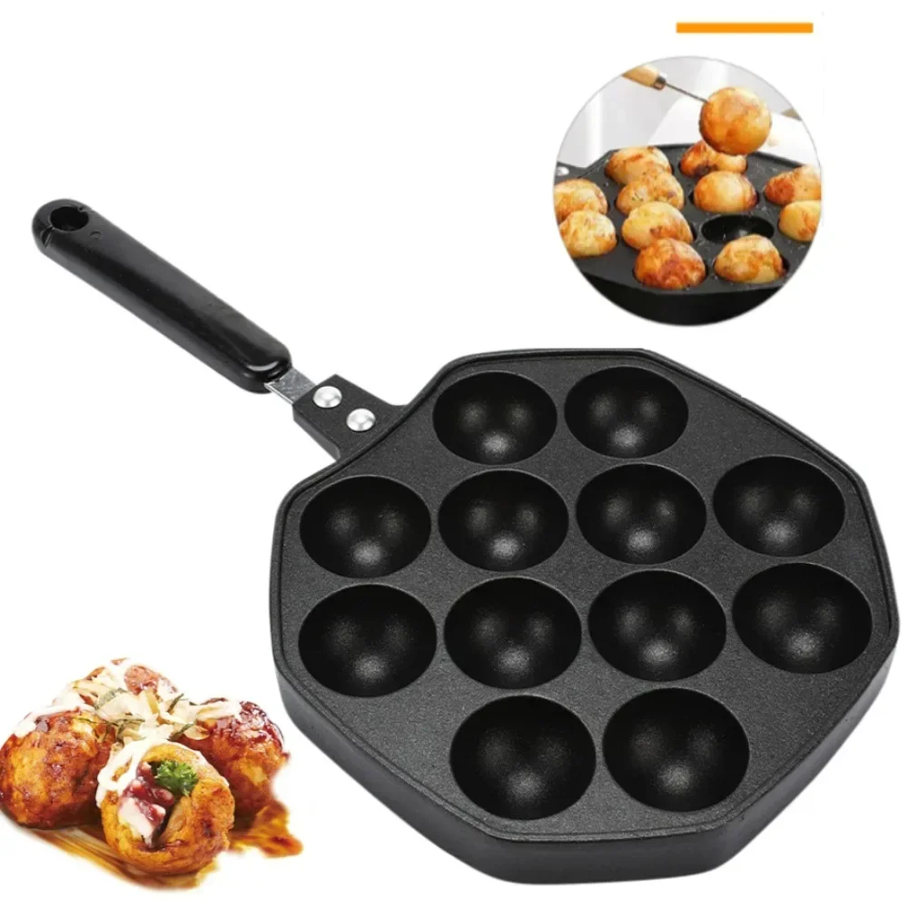 12 Cavities Takoyaki Octopus Balls Grill Pan High Quality Non-stick Takoyaki Octopus Small Balls Baking Pan Home Cooking Tools