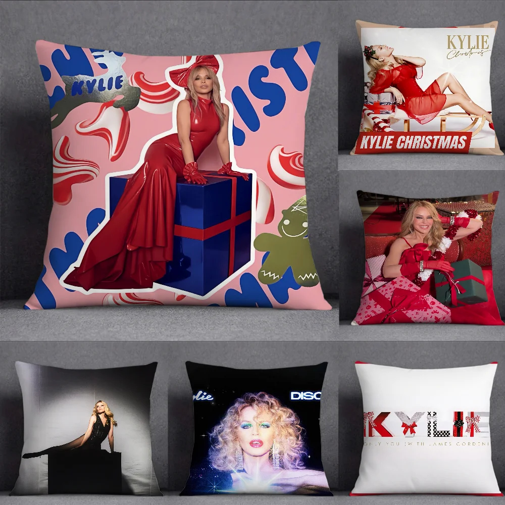 كايلي مينوغ كايلي عيد الميلاد كيس وسادة مربع على الوجهين الطباعة قصيرة أفخم غطاء وسادة أريكة وسادة غرفة نوم
