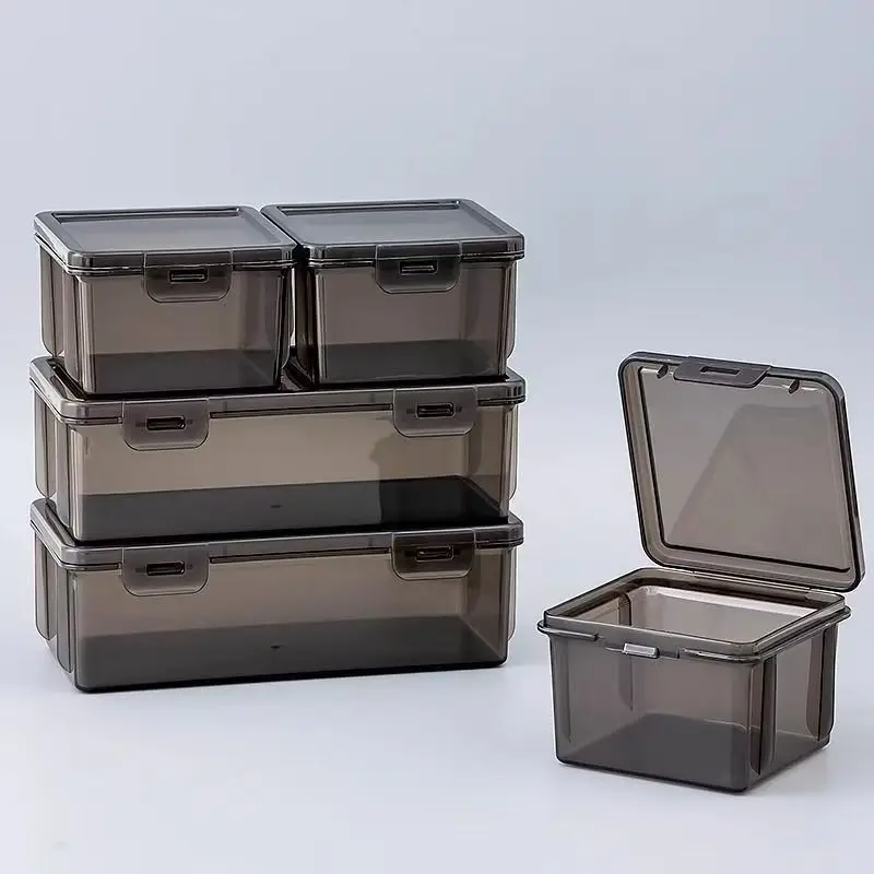 Large Desktop Stationery Storage Box Household Spice Transparent Light Blocking Storage Container Children's Drawing Pencil Case
