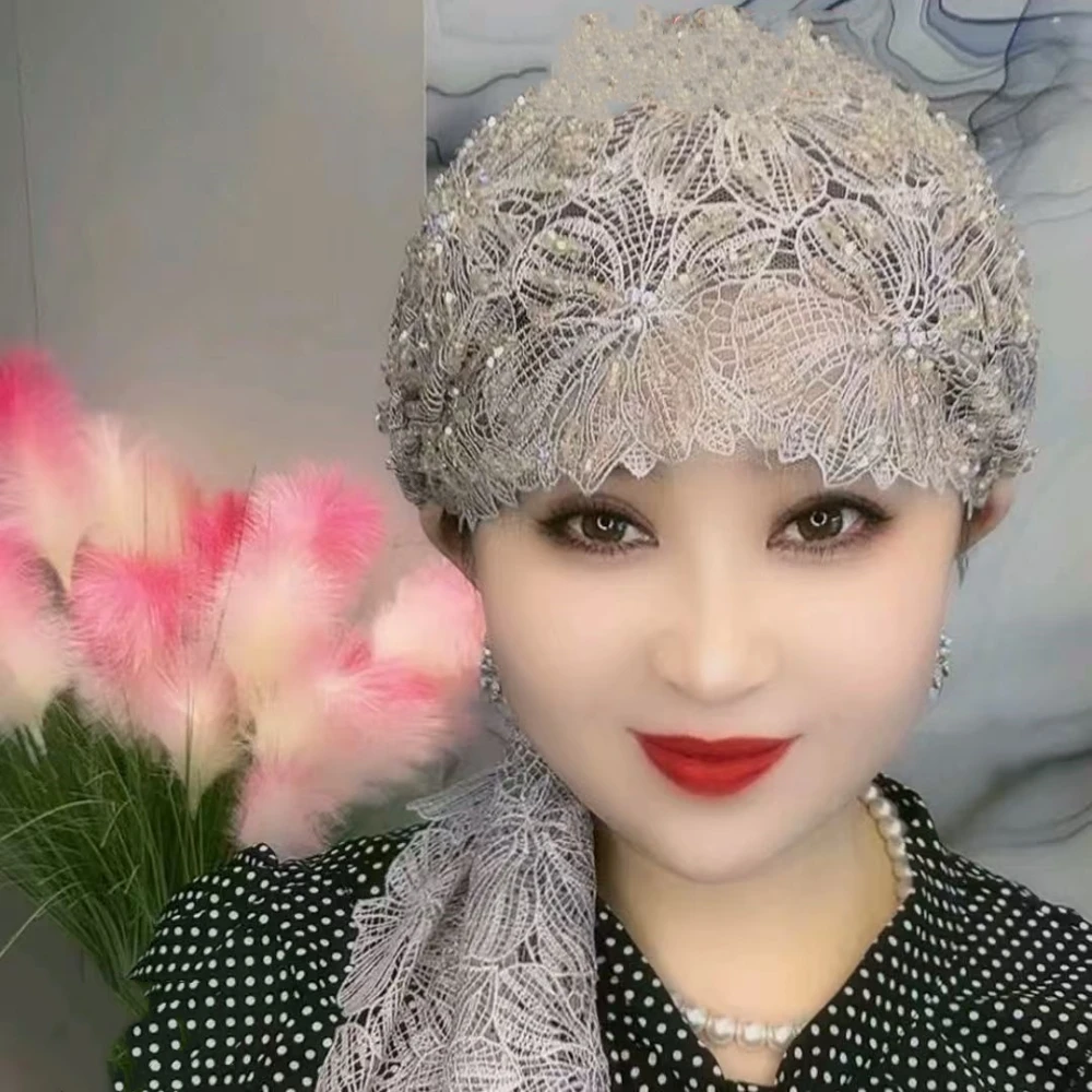 Hijab Muslim Women Shawl Headscarf Free Shipping Luxury Tassels Scarf Malaysia Prayer Kufi Islam Saudi Arabia Lace Turban 05411