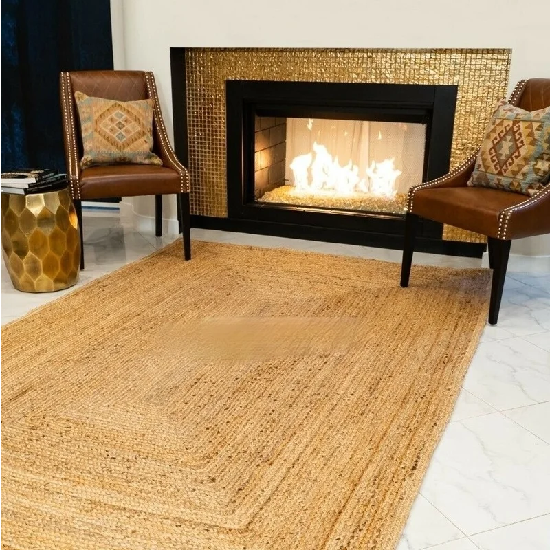 Jute Carpets 100% Household Decorative Carpets Hand-woven Natural Woven Carpets To Make Reversible Home Decorative Carpets