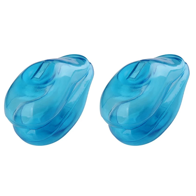 A83G-4PCS Blue Clear Silicone Ear Cover Hair Dye Shield Protect Salon Color