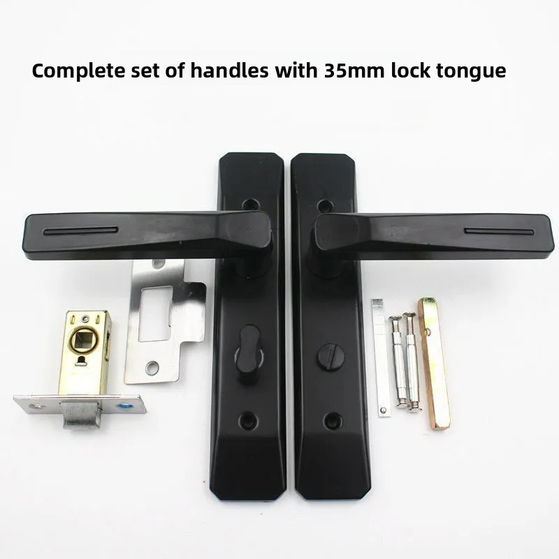 

New Black Simple Keyless Bathroom Single Tongue Handle Lock