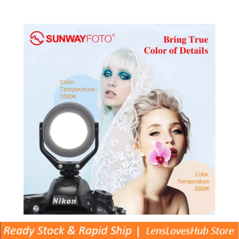 

SUNWAYFOTO FL-54 Multifunctional LED Video Light for Camera Video Photography, 3000-5500K Color Temperature, Bi-color Camping
