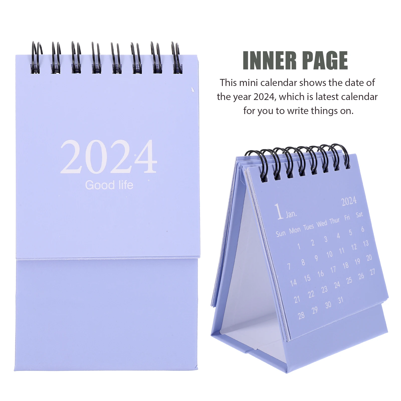 

2024 Mini Desktop Small Desk for Office Home Monthly Planner Thick Paper Wall Mountable for Students Office Workers 2024