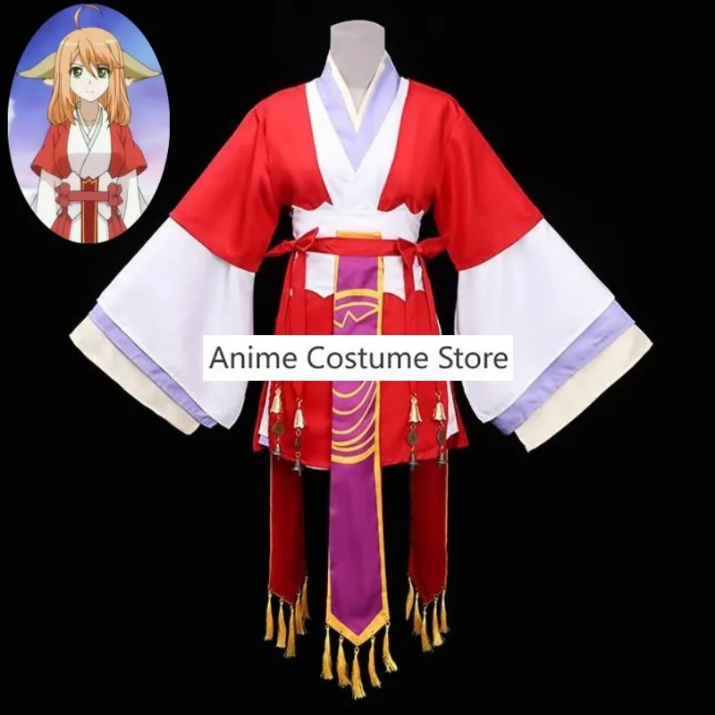 Tushan Honghong disfraz de Cosplay de dibujos animados de Anime, disfraz de Cosplay de espíritu Zorro, Matchmaker, Demon Little, peluca con orejas, uniforme rojo, traje de juego de rol de Halloween