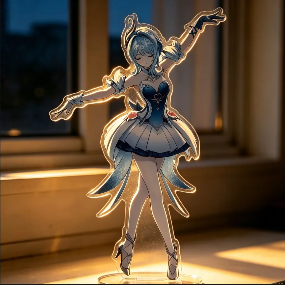 Genshin Impact Odetta, figurine de cosplay de 12 cm avec fenêtre de couleur créative à changement progressif, produit dérivé de l'anime Zhongli de la marque Dali.
