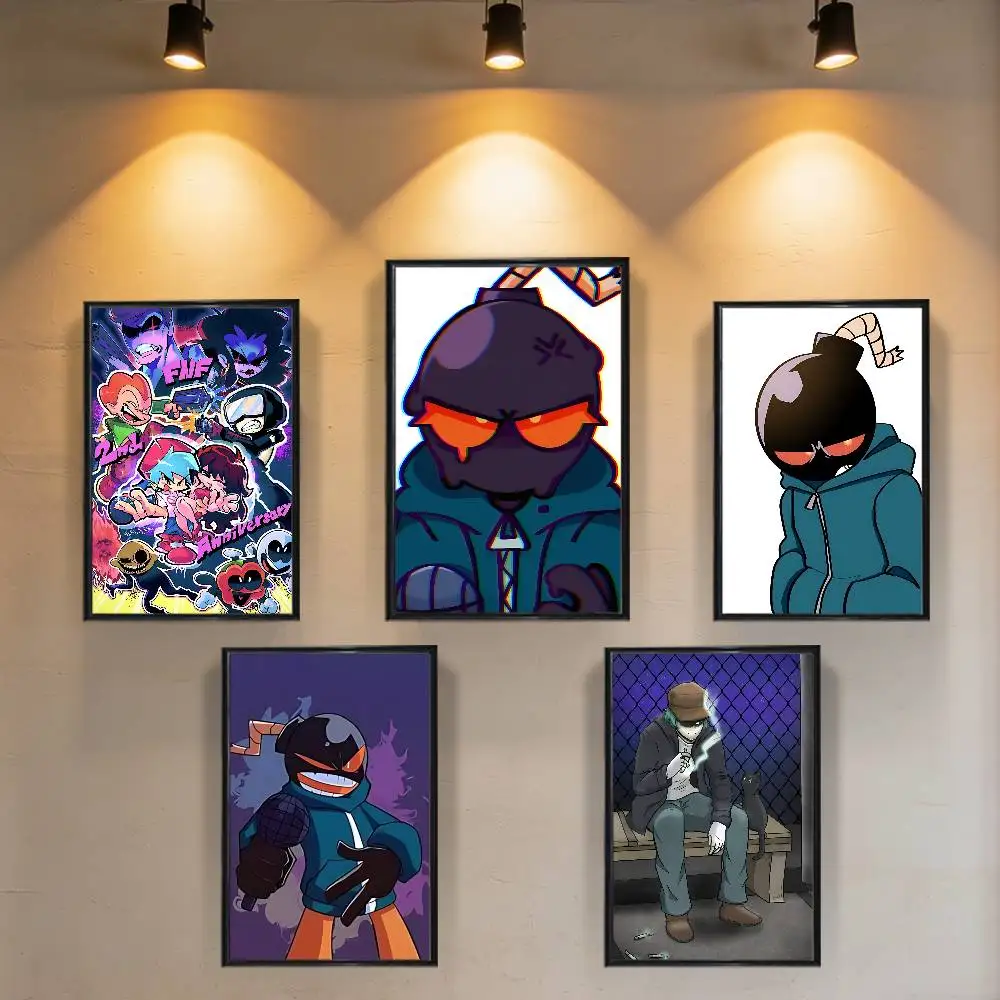 

Funkin W-Whitty Friday Night Poster Prints Wall Art Picture Painting Gift Living Room Restaurant Bar Large Dec Sticker