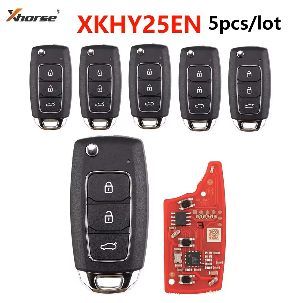

5 шт./лот Xhorse XKHY25EN универсальный дистанционный ключ 2-го поколения для кнопки Hyundai Type 3 (английская версия)