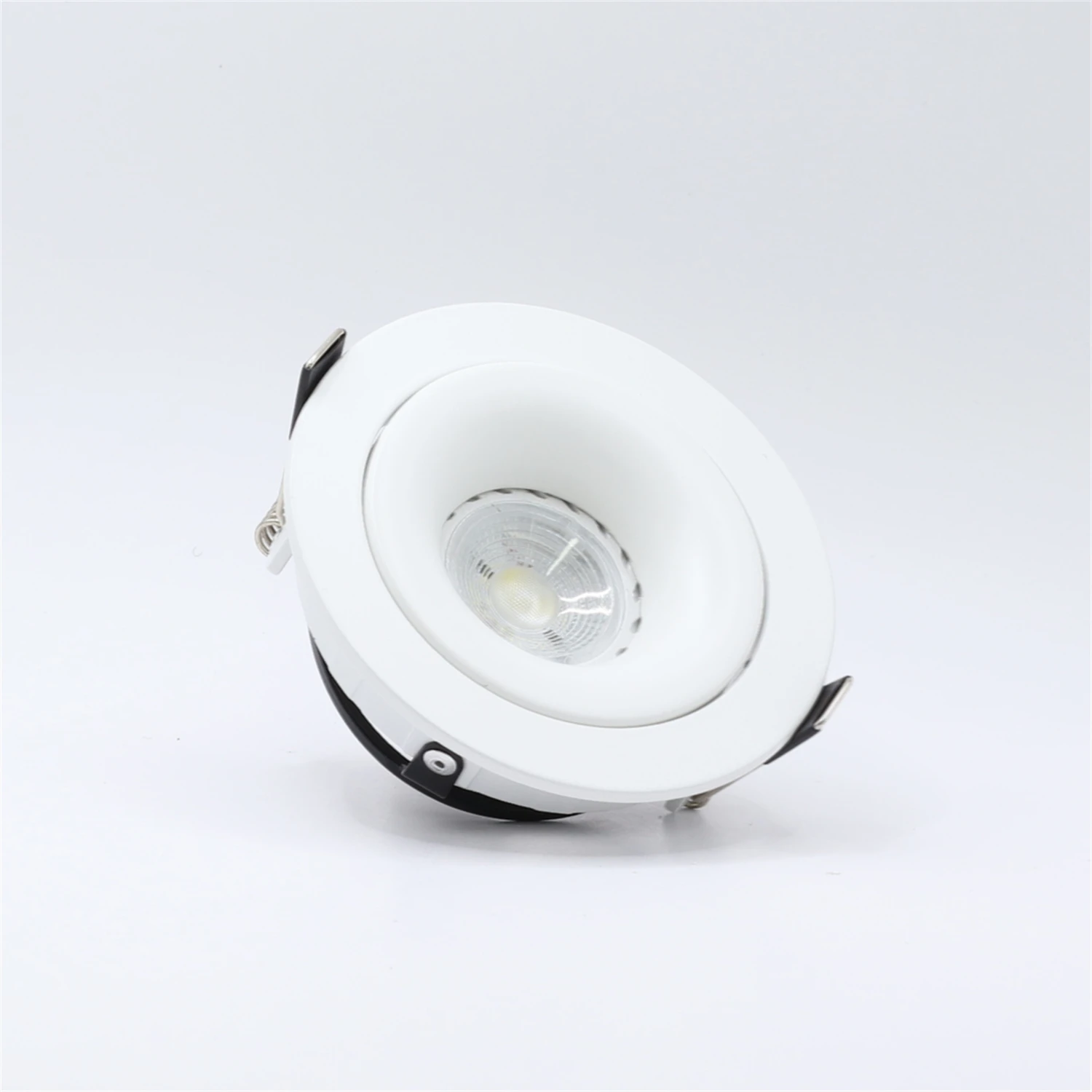 Round Led Adjustable Recessed Downlight GU10 Bulb Fixture Holder White MR16 Lamp Frame Fitting