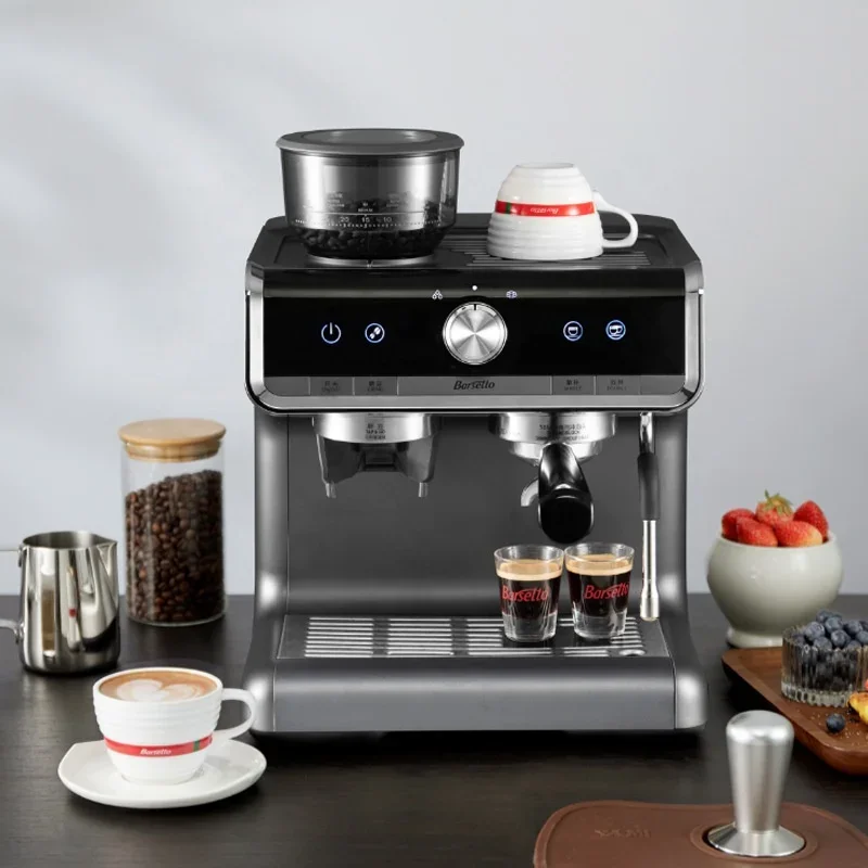 Commercial Electric Coffee Maker Portable Semi Automatic Mini Espresso Coffee Machine With Grinder