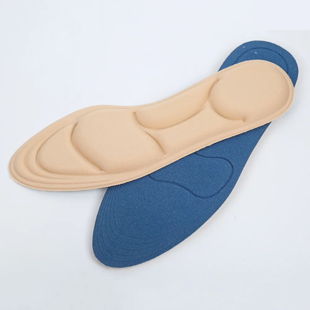 

5D Design Sponge Insoles Pair Extra Cushioning Depressurizing Shoe Insert Pad for Athletic Comfort Long Term Use All Day Support