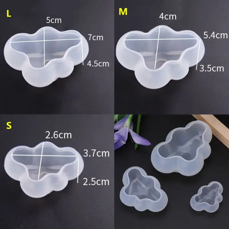 Kawaii 3D Cloud Mold Durable Epoxy Resin Crafts Silicone Mold Home Landscape Fondant Chocolate DIY Cake Decoration Gifts Y08E