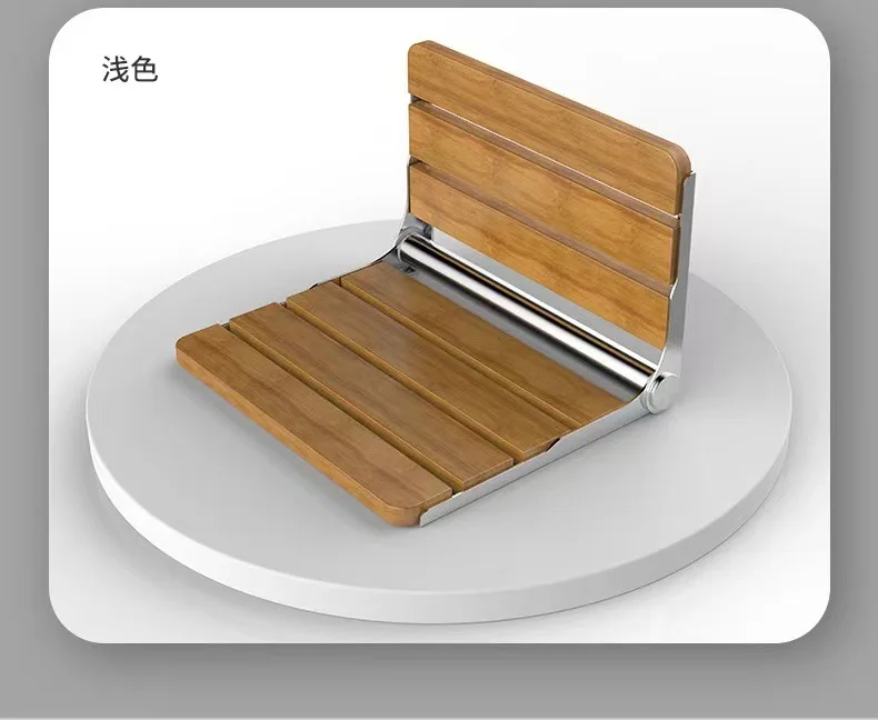 wall mounted shoe changing stool shower stool Bathroom solid wood folding stool chair for elderly pregnant women shower seat