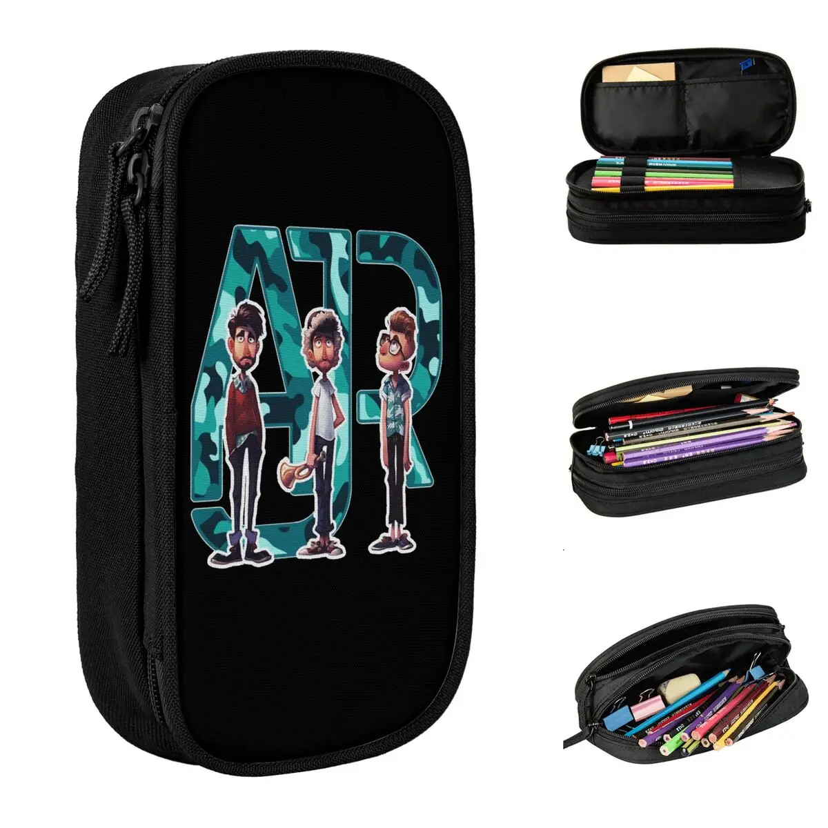

Ajr Tour Merch Band Singer пенал, Классический футляр для ручек, сумки для студентов, большой органайзер для хранения, офисные пеналы на молнии