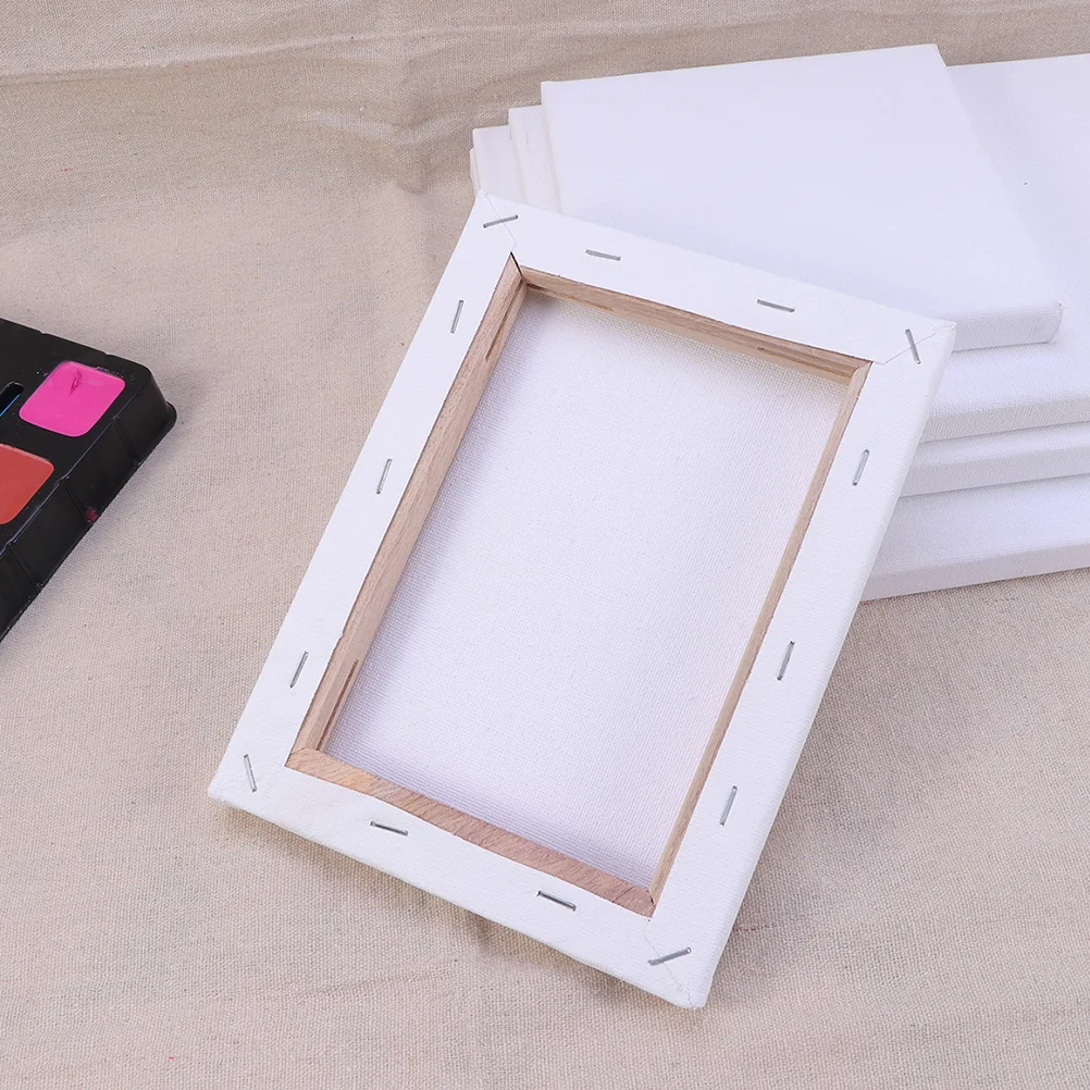 6PCS Oil Painting Frames DIY Painting Boards Cotton Linen White Stretched Canvas for Drawing Painting 25x30