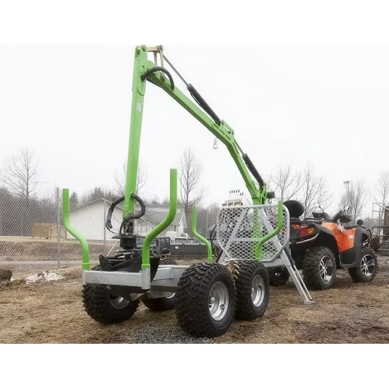 Crusher RIMA 2.5 Ton Log Grapple Trailer / ATV Timber Trailer With 3.4m Hydraulic Crane and 30m Hydraulic Winch