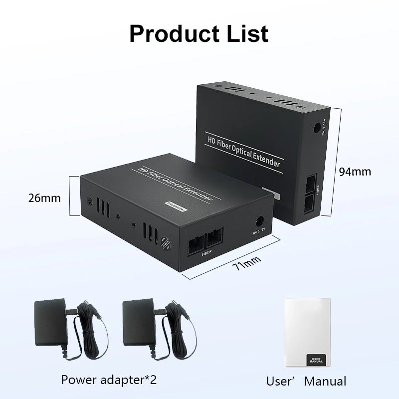 Uncompressed Transmission HDMI Extender Over Fiber Optic HDMI Extension 1080P@60Hz Full HD 20km for  NVR Notebook IPC Camera DVD