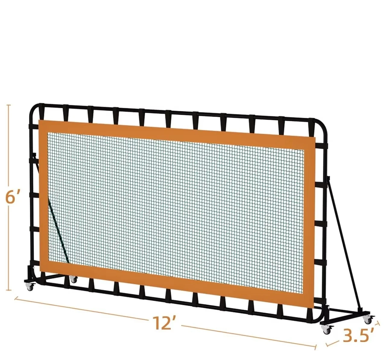 

12X6ft Регулируемая теннисная дорожка с наклоном, мультиспортивная тренировочная сетка для отскока, изготовленная из прочного полиэстера и стали