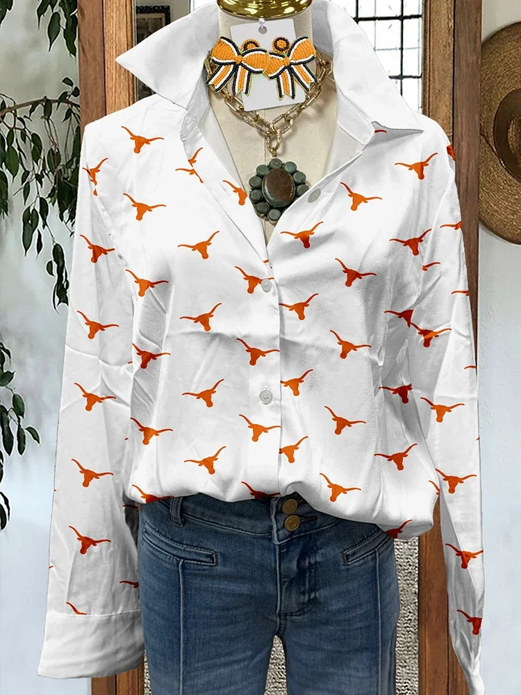 Classic Texas Longhorns Print Shirt