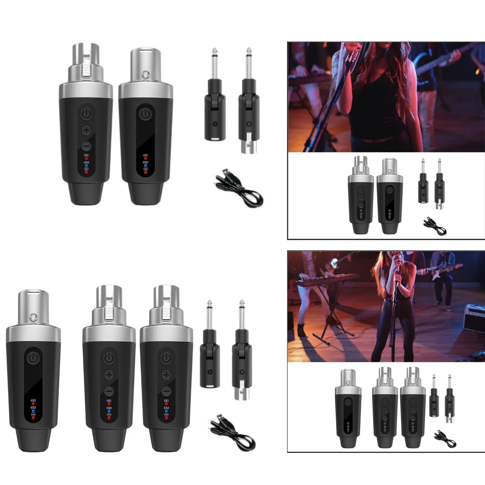

Microphone System Transmitter Receiver Stable USB Rechargeable for XLR