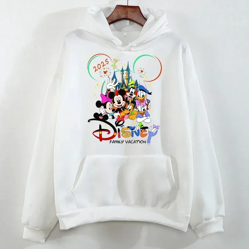 2025 Family Vacation Printed Hoodies Fashion Trend Disneyland Travel Hoodies Autumn Pullover Tops Women Casual Sweatshirt