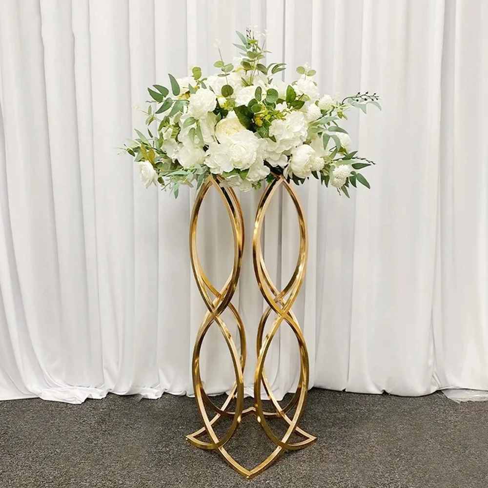 2pcs-10pcs)New Arrival Elegant sliver/Golden Flower Stand Wedding Golden/sliver Metal Rectangular Flower Stand Pedestal Rack