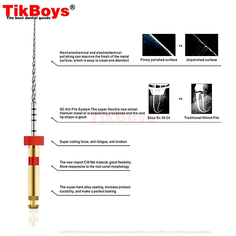 6 sztuk/pudło pilnik dentystyczny SOCO SC stożek do kanałów korzeniowych pilnik endodontyczny 25mm aktywowany ciepłem pilnik obrotowy elastyczne