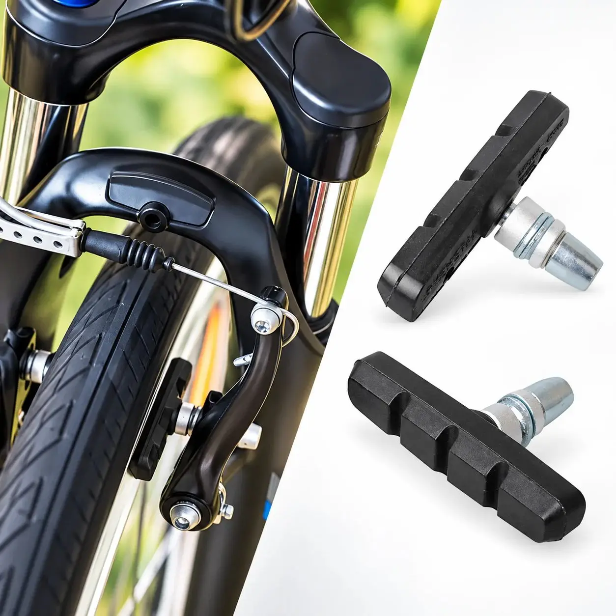 Silent Bicycle V Brake Pads Shoes Wear Resistant Replacement Brake Blocks for Mountain Bike Fixed Gear Cycling Accessories