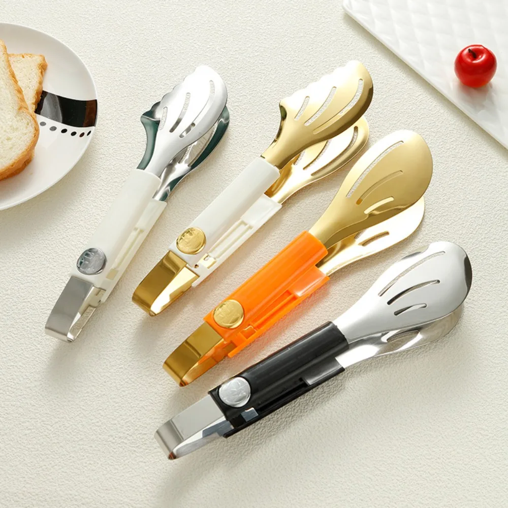 

Stainless Steel Food Tongs Shell Head Design Hollow Drain Bread Clip Non-slip Handle Rust-proof Pasta Clamp Restaurant