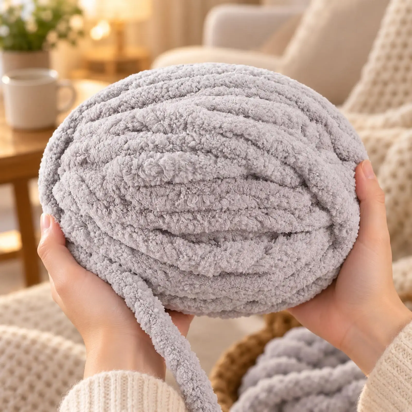 Thick Fuzzy Yarn Ball for Wrapping Rails and Bed Frames Soft Cushion DIY Home Decor Craft Supply