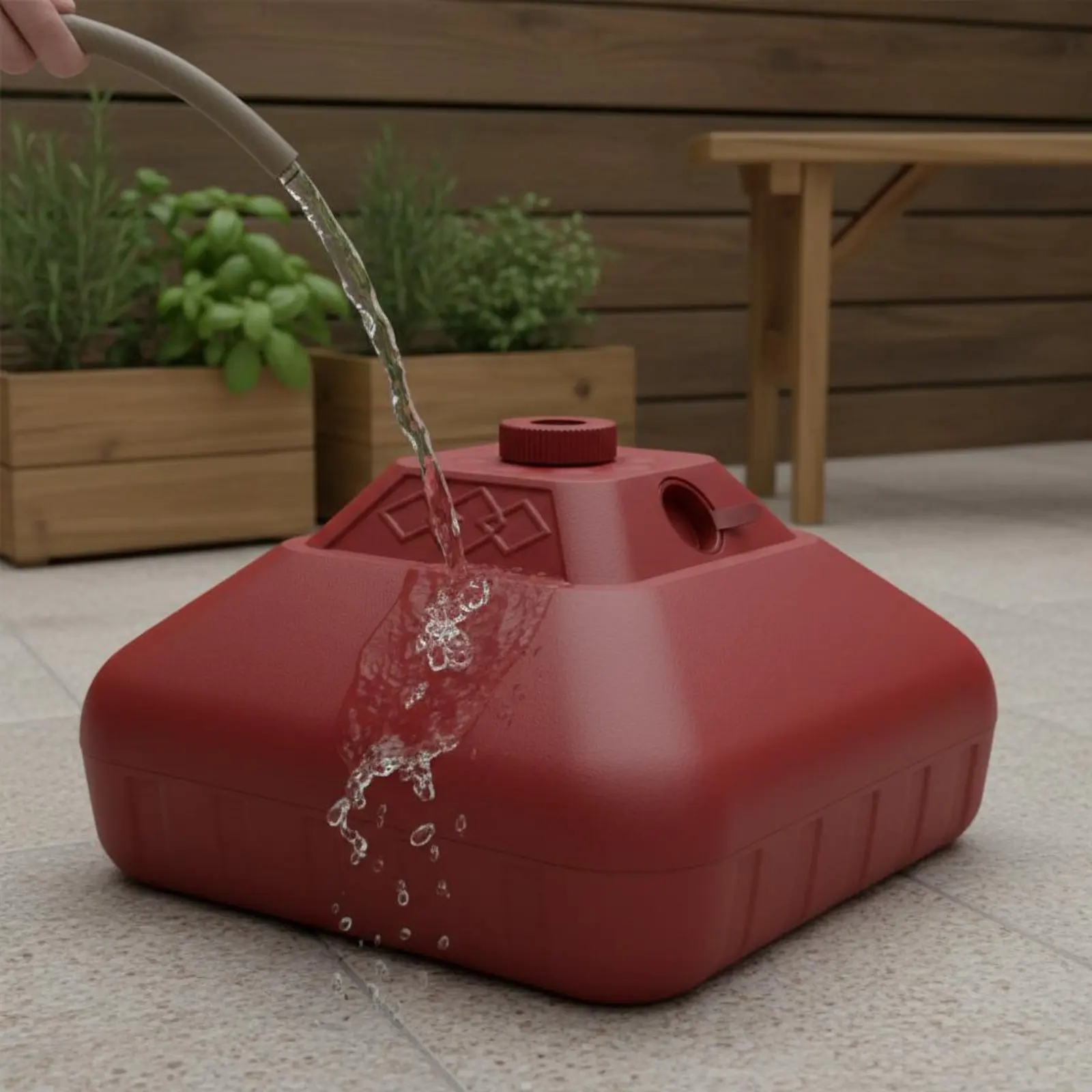 28L Water Container Base Fillable Water-Filled Umbrella Base Outdoor Furniture Accessory Weighted Portable for Garden, Balcony