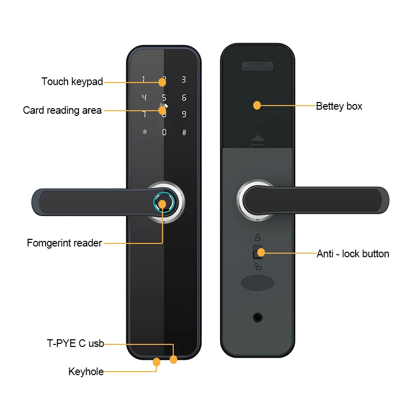 Smart Lock Fingerprint Digital Tuya Wifi Bedroom Door Lock Secure Bluetooth Multi Mortise Compatible TTLock BLE Tuya Zigbee